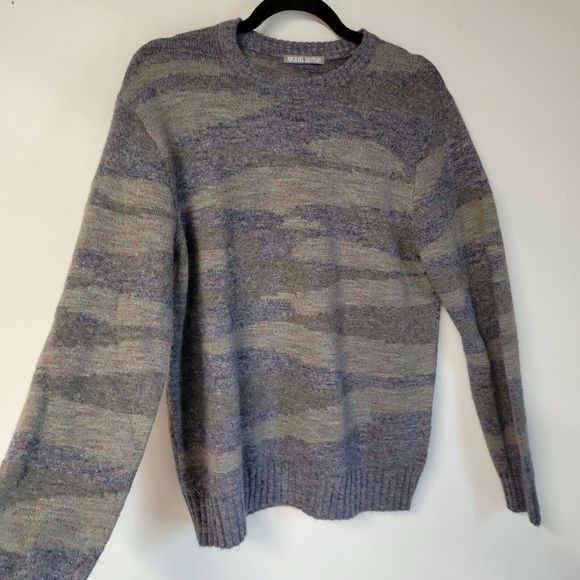MICHAEL BASTIAN Sweater Wool Blend Gray Purple Soft SMALL - Picture 8 of 8